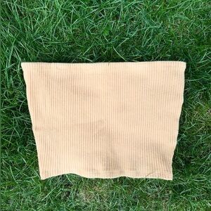 Urban Outfitters Beige/Tan Ribbed Cropped Tube Top Tank Top